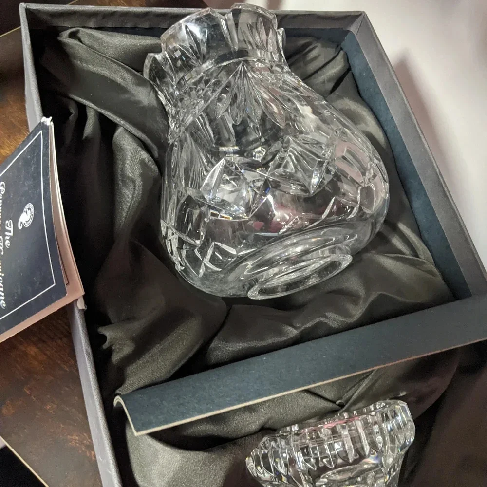 Waterford Society Penrose Pattern Hurricane Lamp Crystal Decorative Authentic